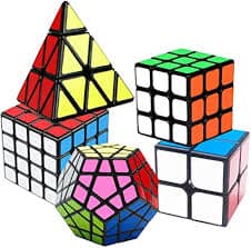 These are Rubik's Cubes if you didn't know.