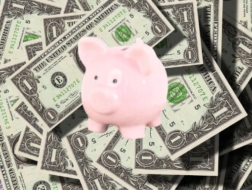 My piggy bank exploding with all the money I have.
