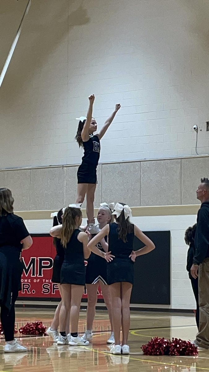 A picture of us practicing stunting