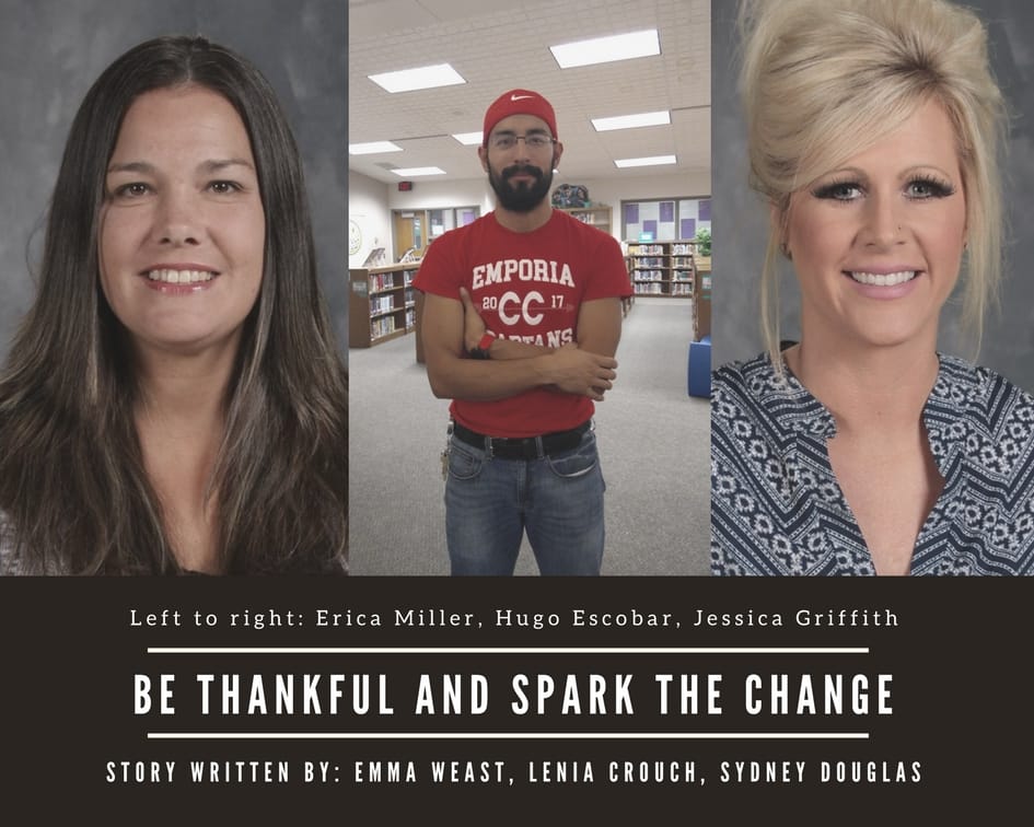 Left to right, Erica Miller, Hugo Escobar, and Jessica Griffith